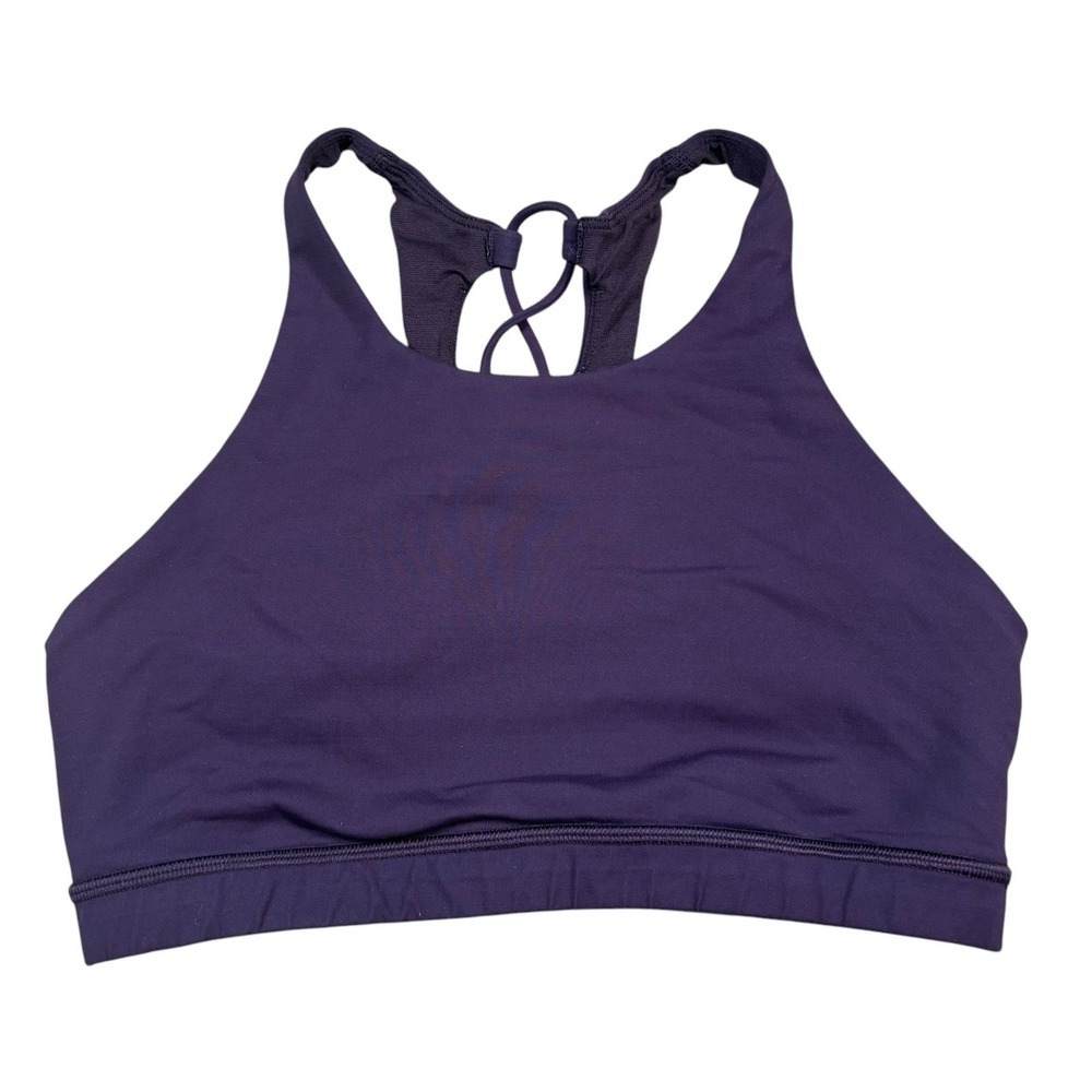 Lululemon Tied To It Bra Purple Sports Lace Up Stretchy‎ Women's Size 4